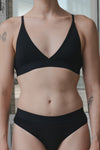 BASERANGE Bamboo Fiber and Cotton Wire-Free Wide-Brimmed Bra Collection Soft Underwear France BAS-BRTR-BL-000-HEI Black BRTR-BL (BRTR)